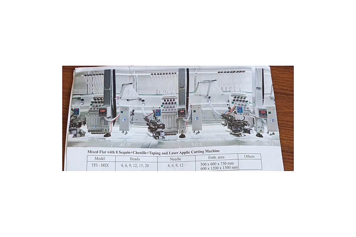 Mixed Flat 8-Sequin, Chenille, Taping & Laser Appliqué Machine supplied by M/S Babu Enterprise